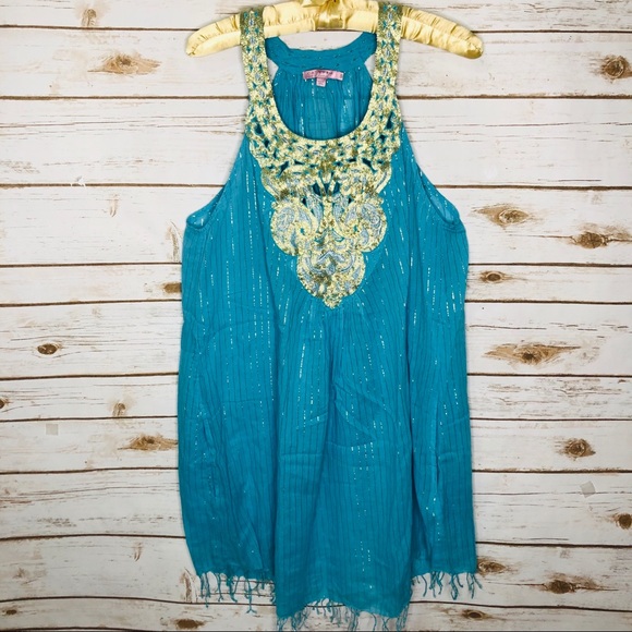 Calypso St. Barth | Turquoise Gold Embroidered - Picture 5 of 8